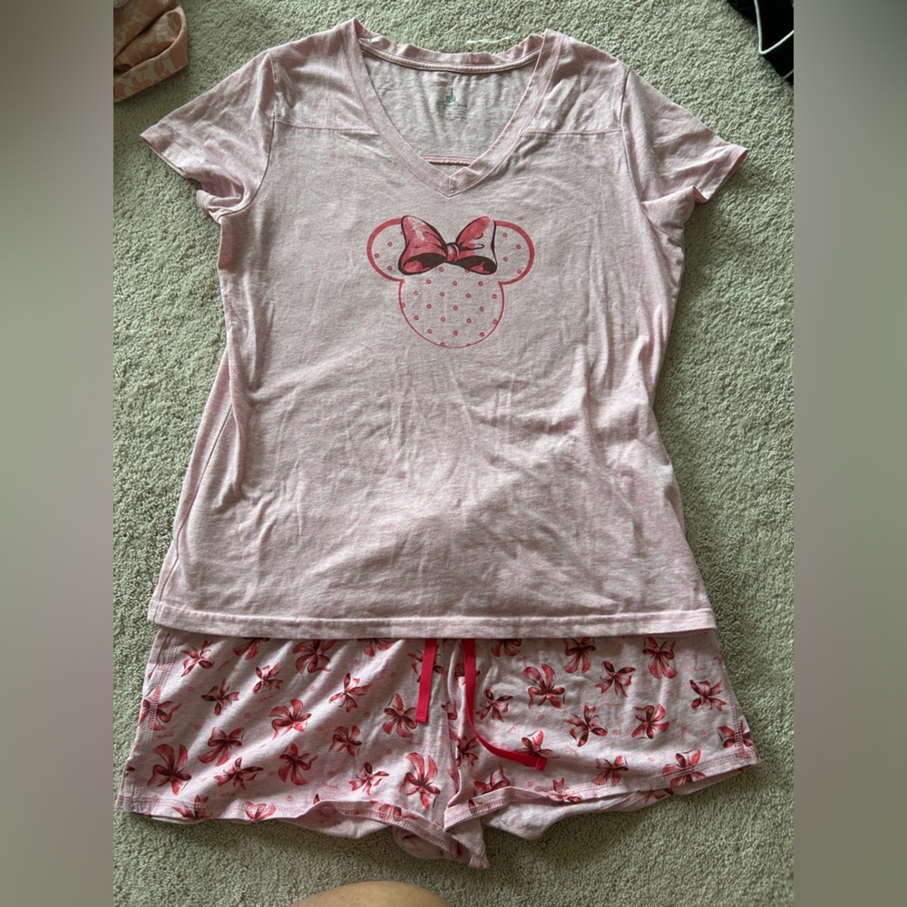 Disney Minnie Mouse Pajama Set Size Large 2-Piece Set